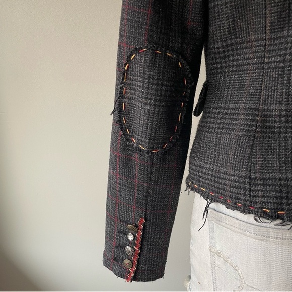 Vintage La Classe Couture Canada Rare Tweed Steam Punk Wool Blend Blazer Jacket - Picture 5 of 13